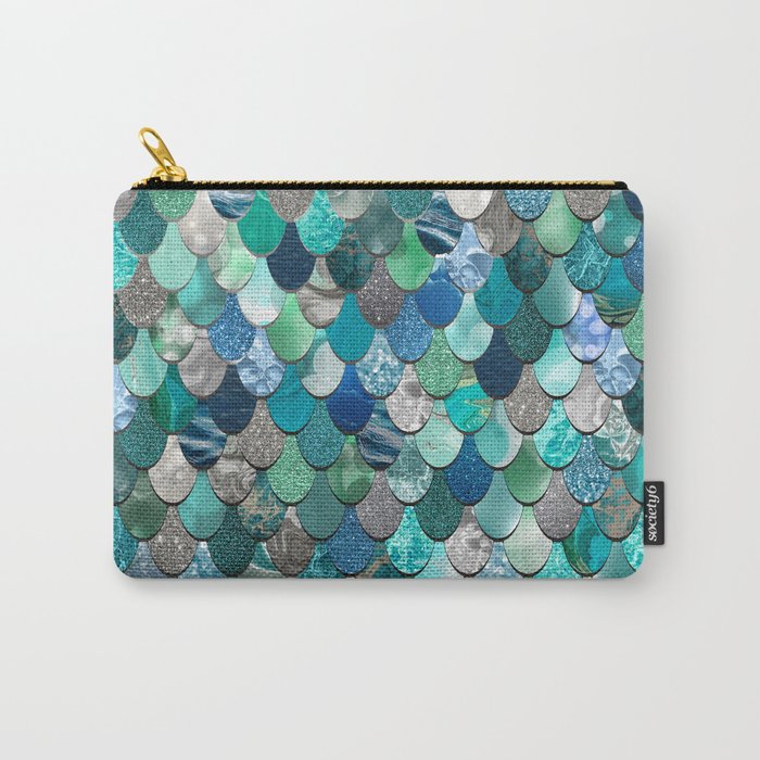 Mermaid Art, Sea,Teal, Mint, Aqua, Blue Carry All Pouch Gallery Image 1