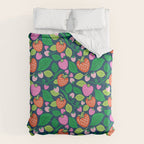Strawberry Fields - Pink and Blue Duvet Cover Gallery Image 6