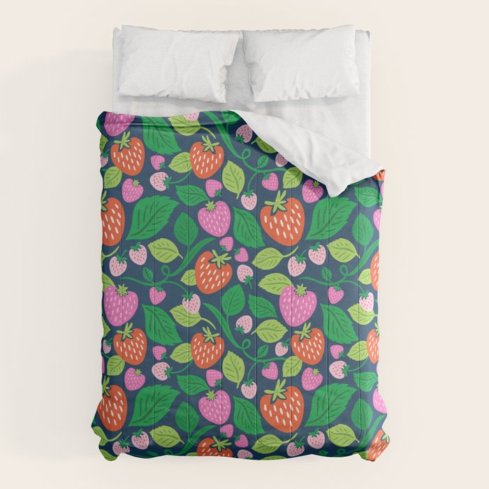 Strawberry Fields - Pink and Blue Comforter Gallery Image 1