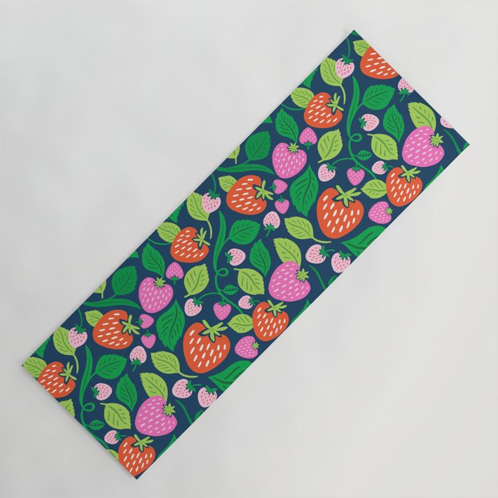 Strawberry Fields - Pink and Blue Yoga Mat Gallery Image 1