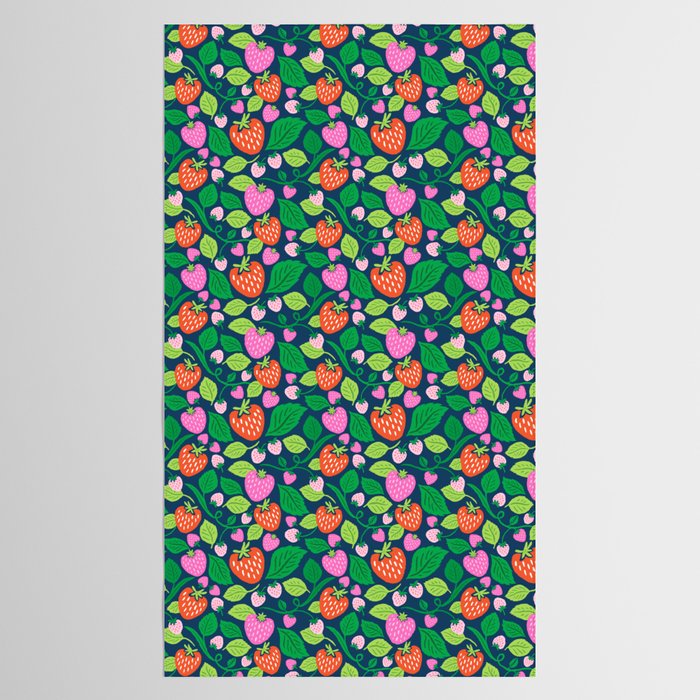 Strawberry Fields - Pink and Blue Tablecloth Gallery Image 2