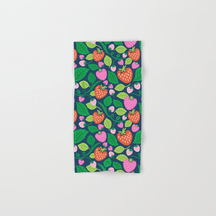 Strawberry Fields - Pink and Blue Bath Towel Gallery Image 1