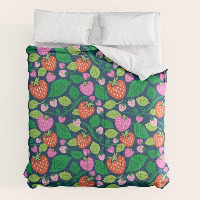 Strawberry Fields - Pink and Blue Comforter Gallery Image 2