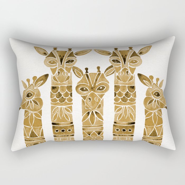 Giraffes - Sepia Palette Rectangular Pillow Gallery Image 2
