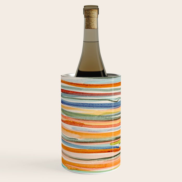 Loose Watercolor Lines 2 - abstract yellow painting Wine Chiller Gallery Image 2