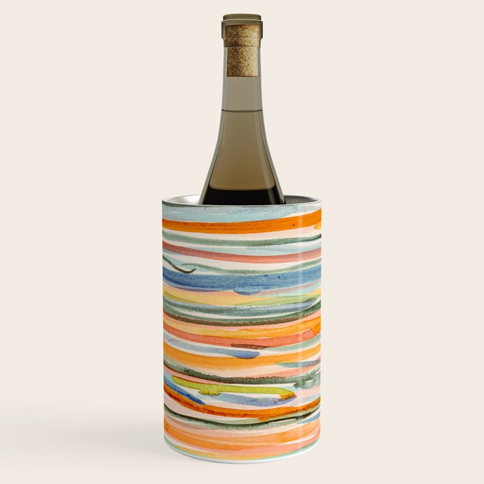 Loose Watercolor Lines 2 - abstract yellow painting Wine Chiller Gallery Image 1