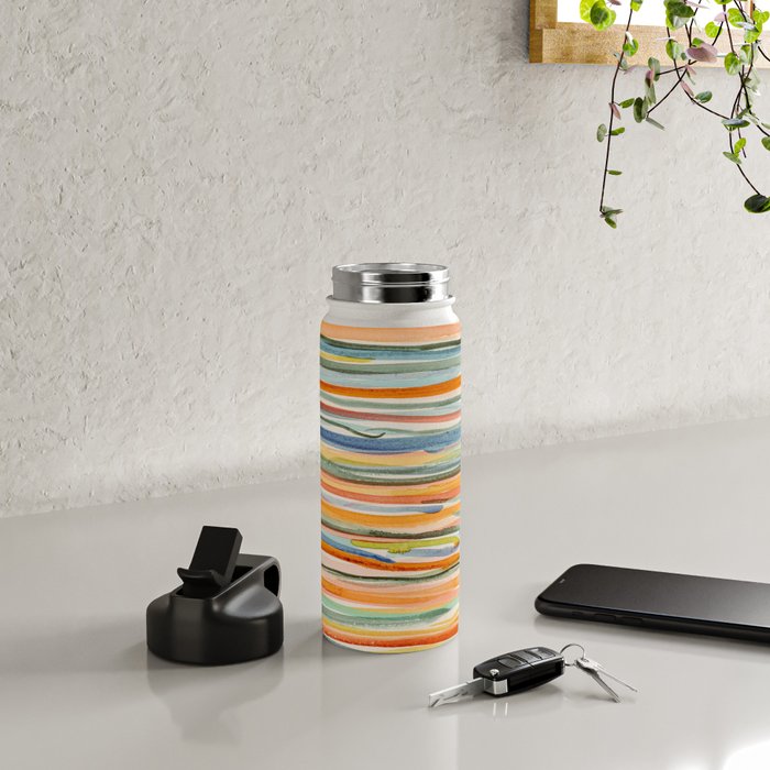 Loose Watercolor Lines 2 - abstract yellow painting Water Bottle Gallery Image 4