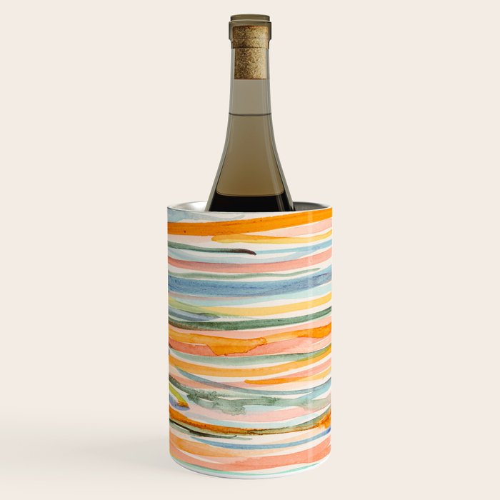 Loose Watercolor Lines 2 - abstract yellow painting Wine Chiller Gallery Image 3