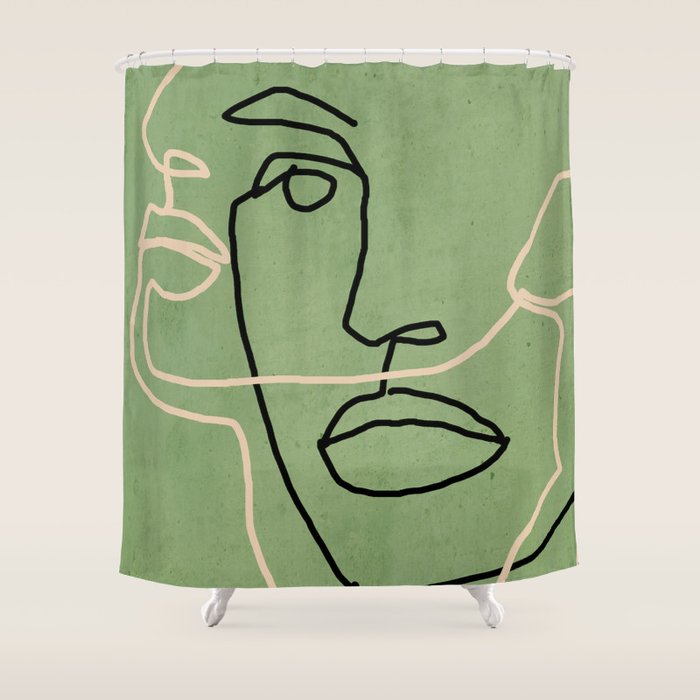 Abstract Face 6/4 Shower Curtain Gallery Image 1