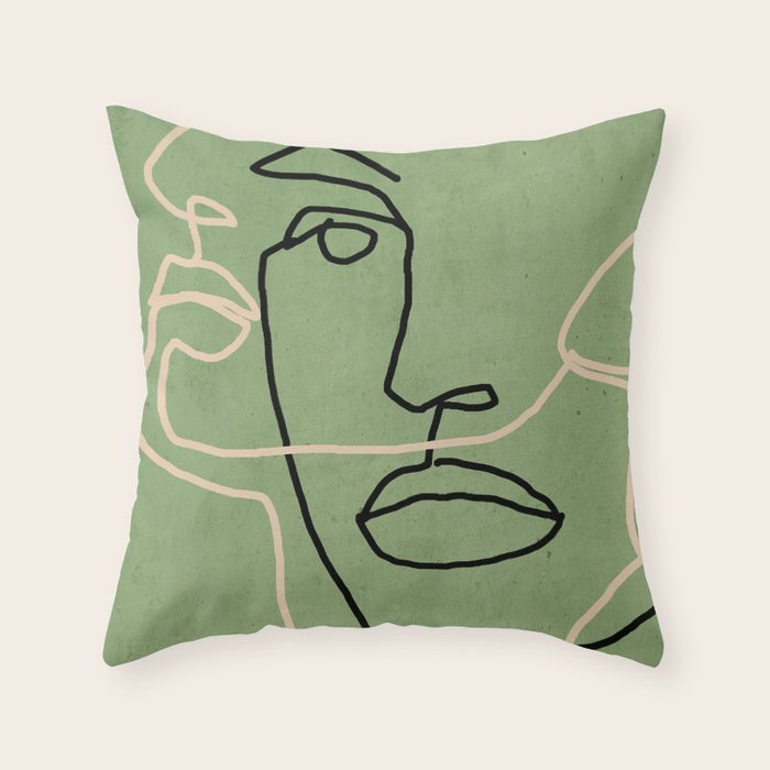 Abstract Face 6/4 Throw Pillow Gallery Image 6