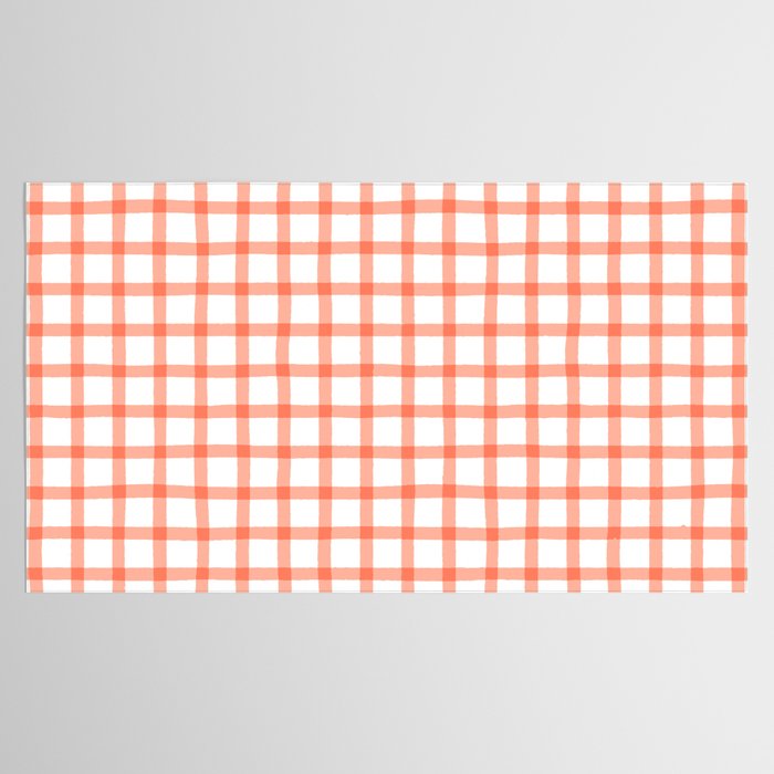 Red geometric plaid gingham pattern Tablecloth Gallery Image 2
