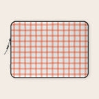 Red geometric plaid gingham pattern Laptop Sleeve Gallery Image 1