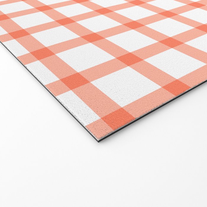 Red geometric plaid gingham pattern Welcome Mat Gallery Image 2