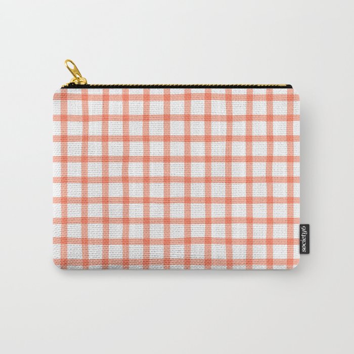 Red geometric plaid gingham pattern Carry All Pouch Gallery Image 1
