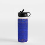 -A5- Royal Calm Blue Bohemian Moroccan Artwork. Water Bottle Gallery Image 1