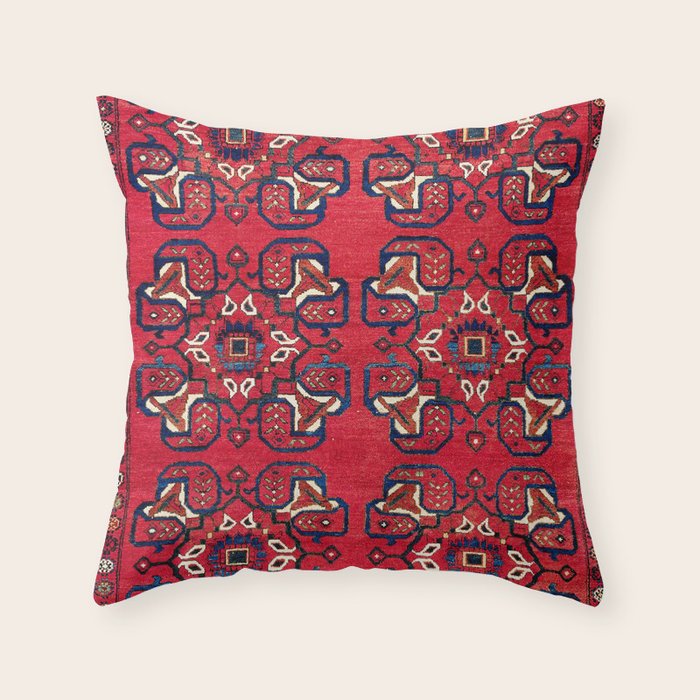 Afshar  Kerman South Persian Rug Throw Pillow Gallery Image 1