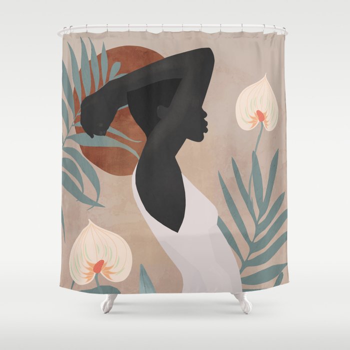 Tropical Girl 4 Shower Curtain Gallery Image 1