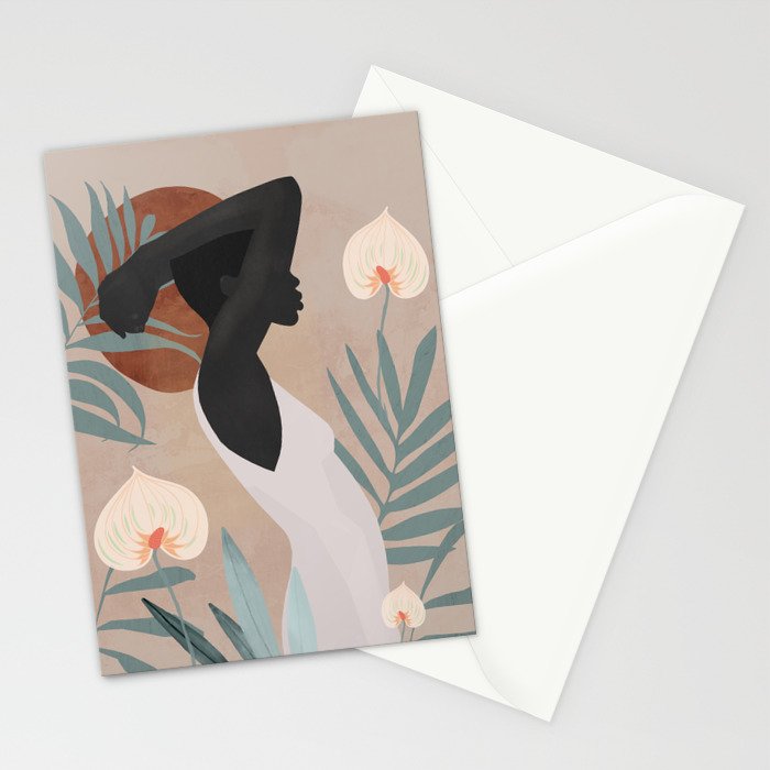 Tropical Girl 4 Stationery Card Gallery Image 2