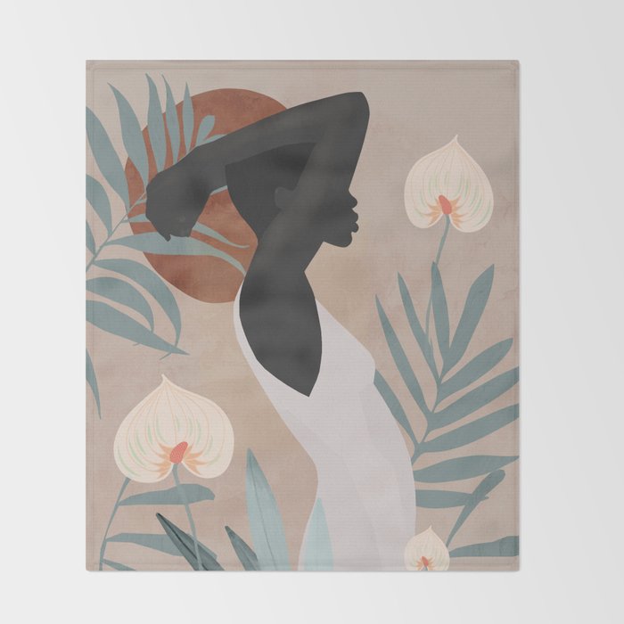 Tropical Girl 4 Throw Blanket Gallery Image 2