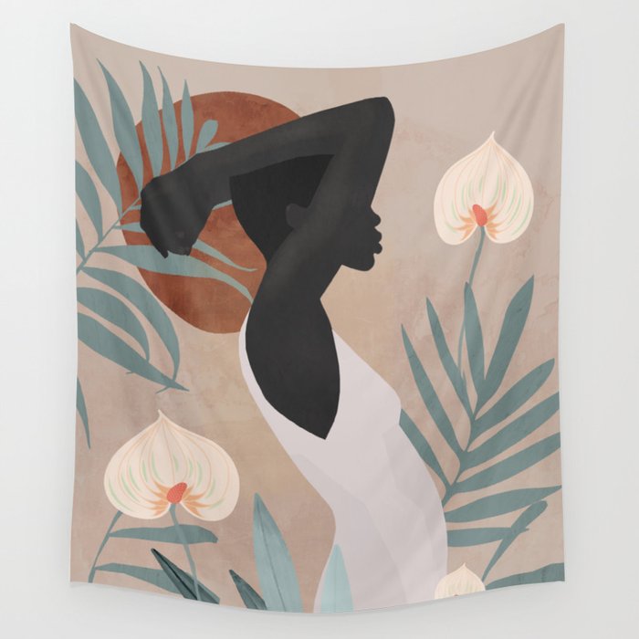 Tropical Girl 4 Wall Tapestry Gallery Image 4