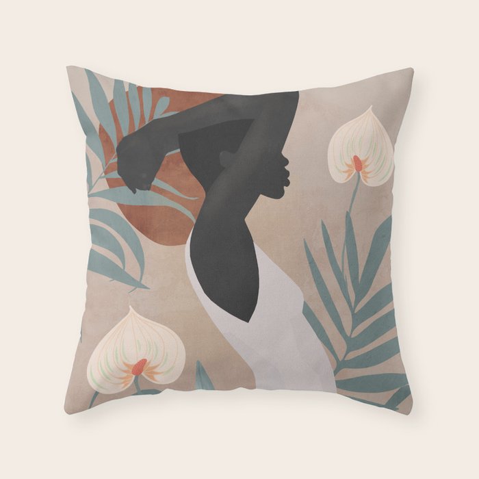 Tropical Girl 4 Throw Pillow Gallery Image 6