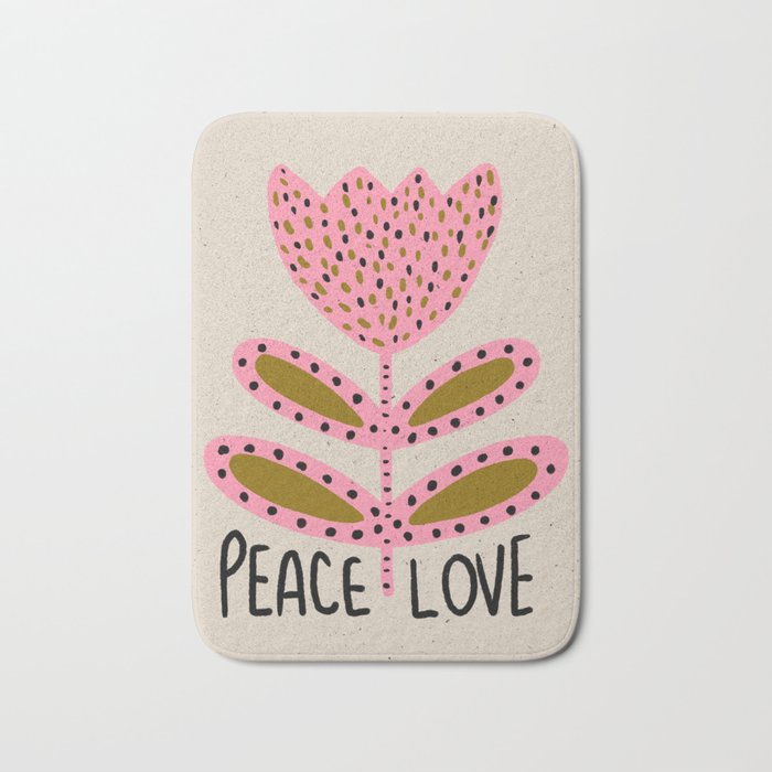 Peace and Love Print  Bath Mat Gallery Image 1