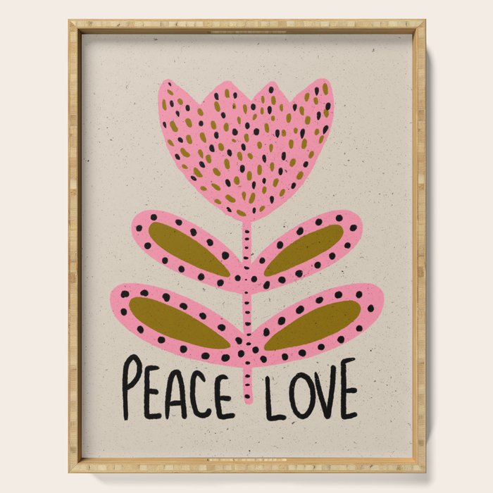 Peace and Love Print  Serving Tray Gallery Image 1