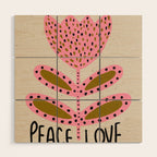 Peace and Love Print  Wood Wall Art Gallery Image 1