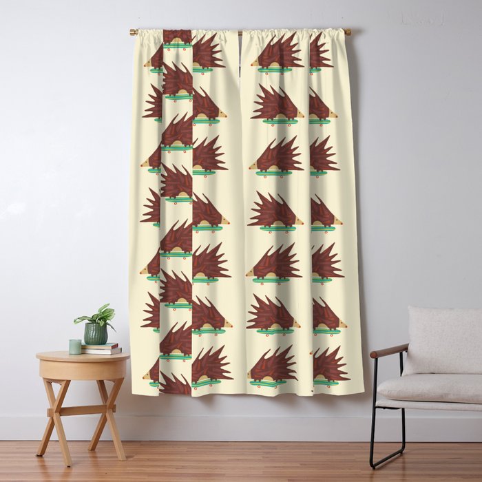 Hedgehog in hair raising speed Window Curtain Gallery Image 1