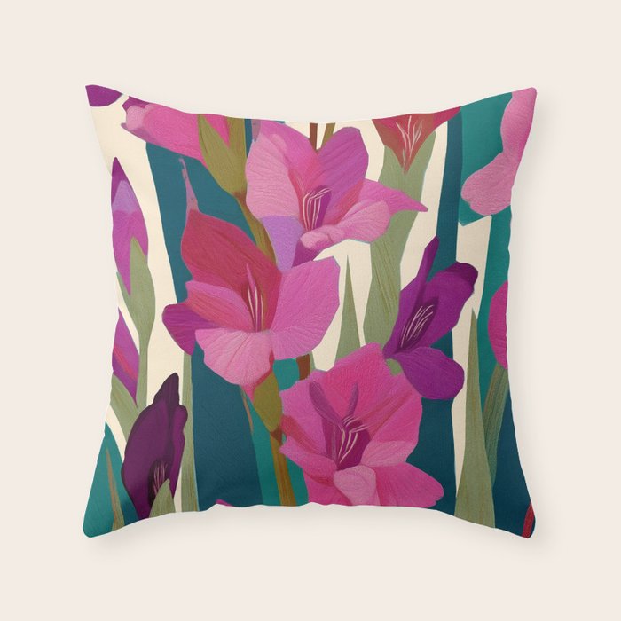 Magenta Garden Throw Pillow Gallery Image 6