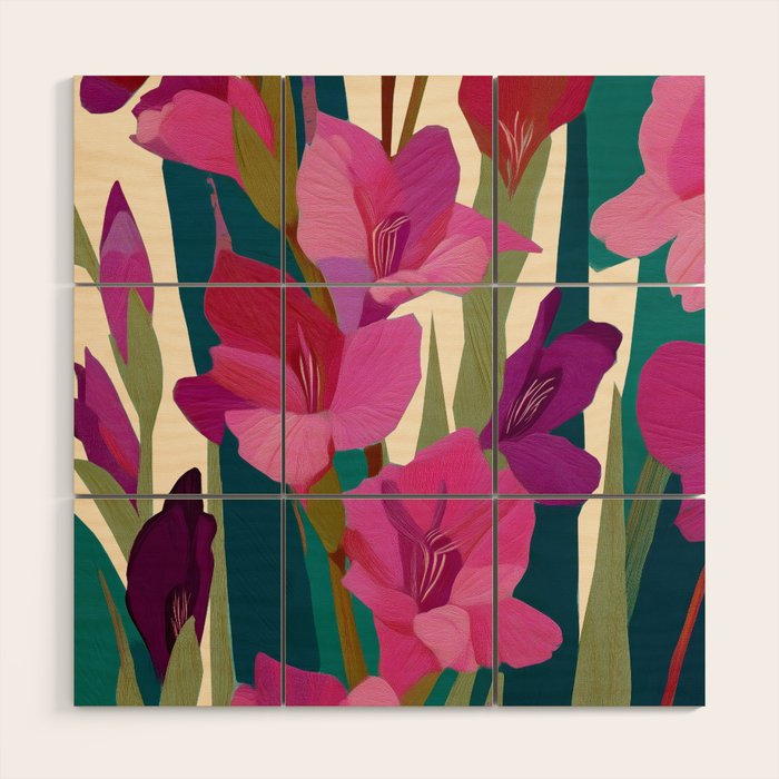 Magenta Garden Wood Wall Art Gallery Image 1