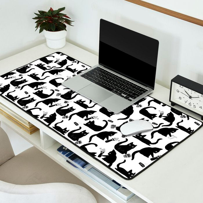 Bad Cats Knocking Stuff Over Desk Mat Gallery Image 2