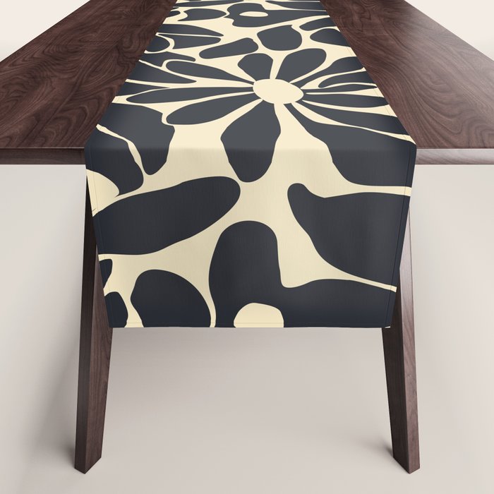 Abstract vintage flower art pattern Table Runner Gallery Image 1