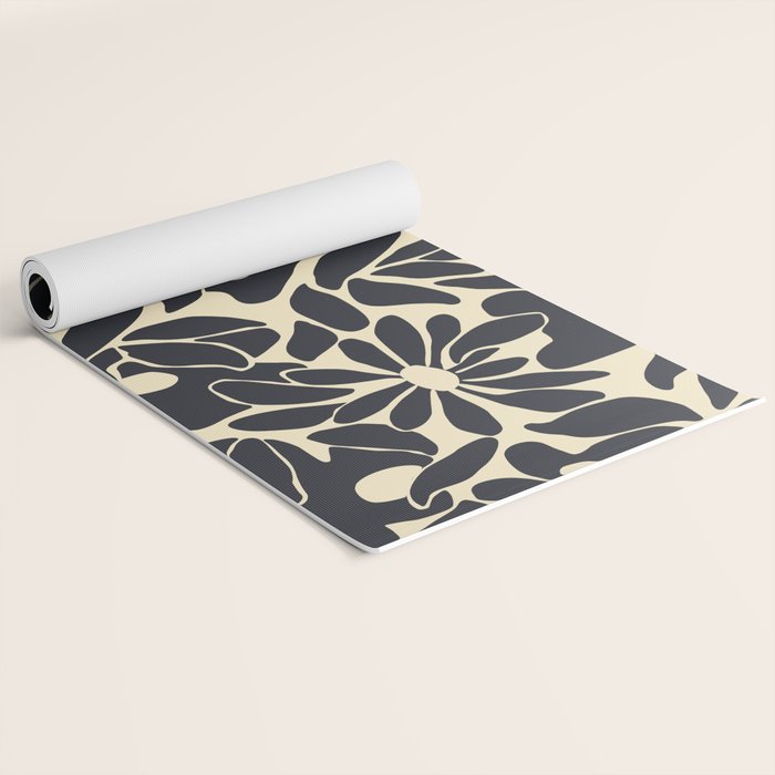 Abstract vintage flower art pattern Yoga Mat Gallery Image 2