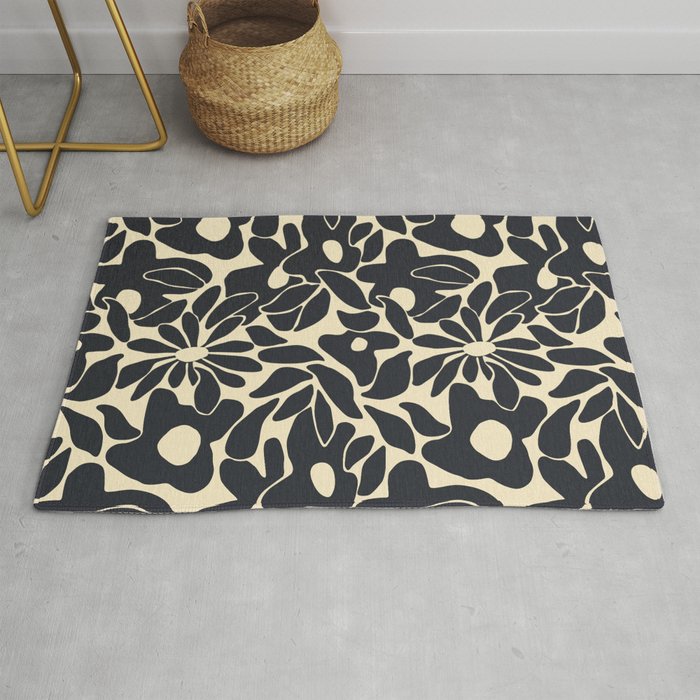 Abstract vintage flower art pattern Rug Gallery Image 1