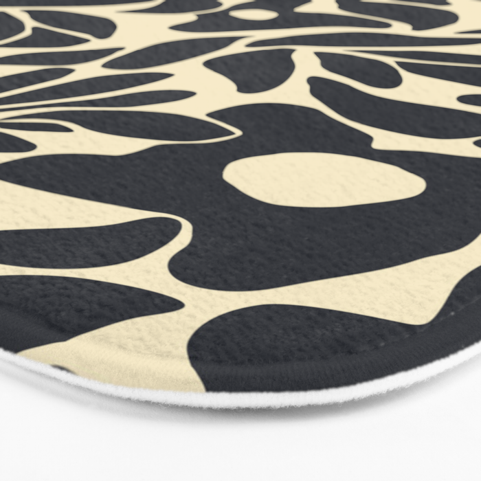 Abstract vintage flower art pattern Bath Mat Gallery Image 3