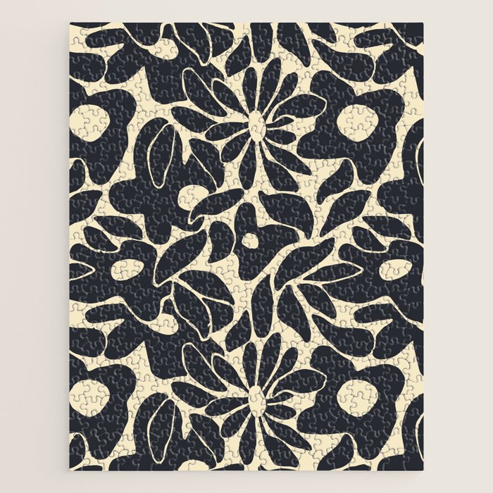 Abstract vintage flower art pattern Jigsaw Puzzle Gallery Image 1