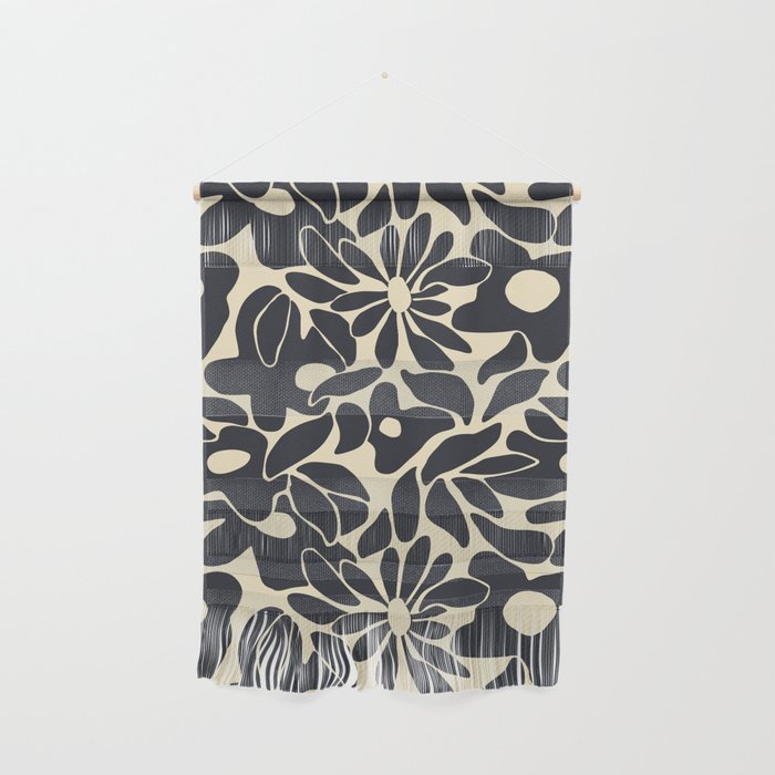 Abstract vintage flower art pattern Wall Hanging Gallery Image 1