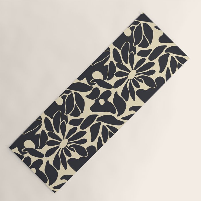 Abstract vintage flower art pattern Yoga Mat Gallery Image 1