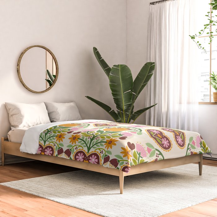 Let your Love Bloom Floral Folk Art Comforter Gallery Image 2