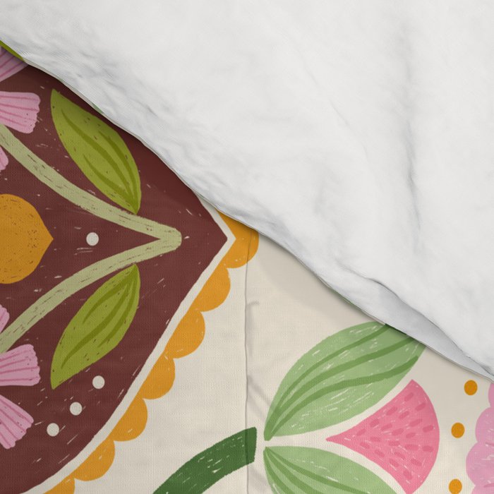 Let your Love Bloom Floral Folk Art Comforter Gallery Image 4