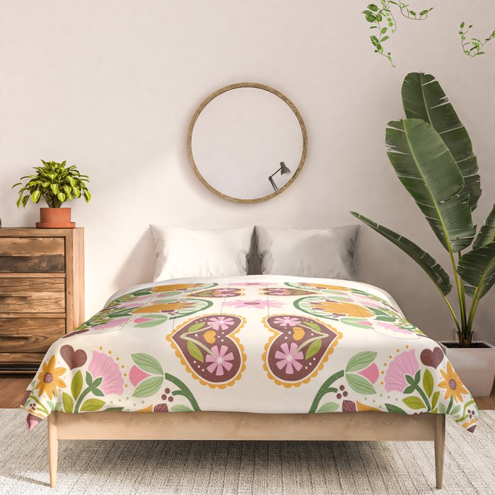 Let your Love Bloom Floral Folk Art Comforter Gallery Image 3