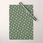 Christmas Tree Pattern Green Wrapping Paper Gallery Image 1
