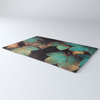 Copper And Teal Leaves Rug Gallery Image 3