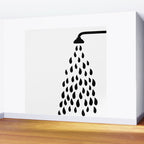 Black and white shower head drops of water Wall Mural Gallery Image 2