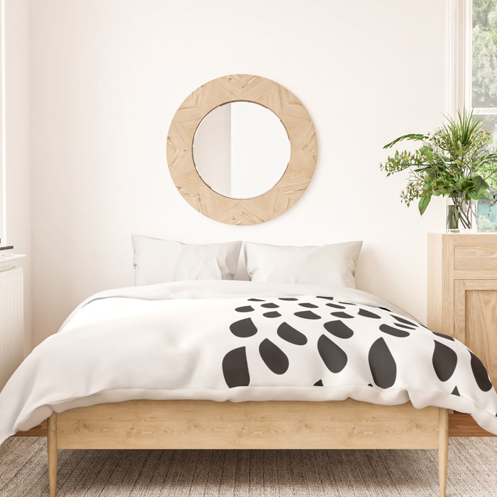 Black and white shower head drops of water Duvet Cover Gallery Image 3