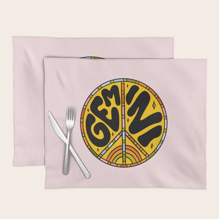 Gemini Peace Sign Placemat Gallery Image 1