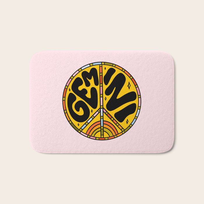 Gemini Peace Sign Bath Mat Gallery Image 1