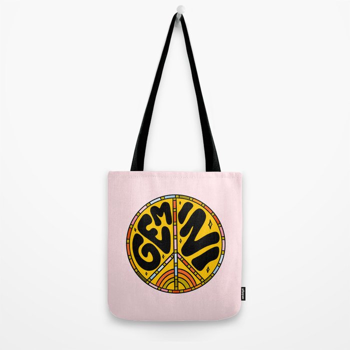 Gemini Peace Sign Tote Bag Gallery Image 2