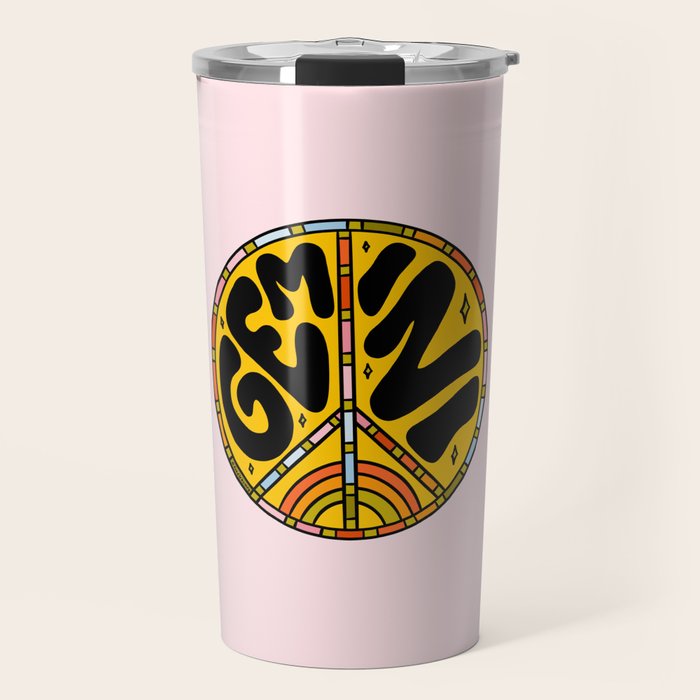 Gemini Peace Sign Travel Mug Gallery Image 1